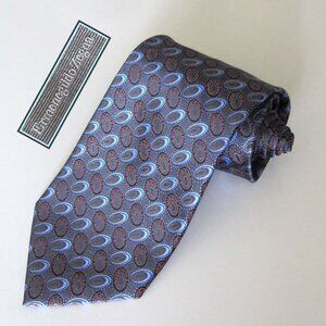new ERMENEGILDO ZEGNA shimmering ellipse patterned silk tie